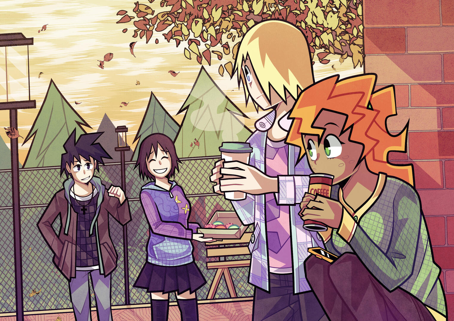 AUTUMN Mood setting illustration highlighting visual storytelling and warm autumn colors, depicting original characters.