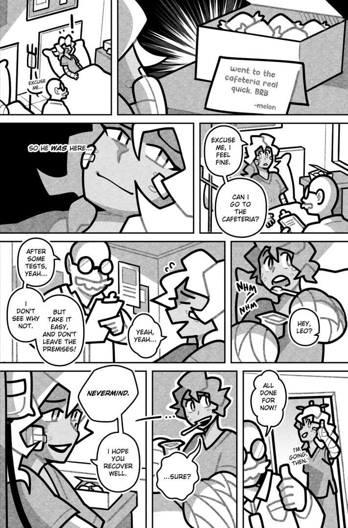 Chapter 17 Page 36 Comic page depicting Elise recovering in the hospital.